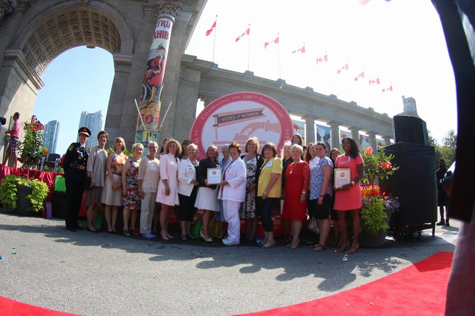 Group photo inside Princes' Gates at Exhibition Place, Toronto with CNE Women of Distinction 2016