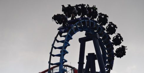 Looping suspended coaster